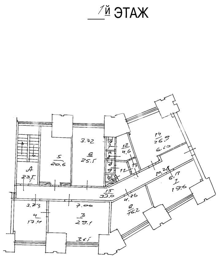 Планировка офиса 719.5 м², 1 этаж, Административное здание «Маши Порываевой ул., 7Д, 11Б»